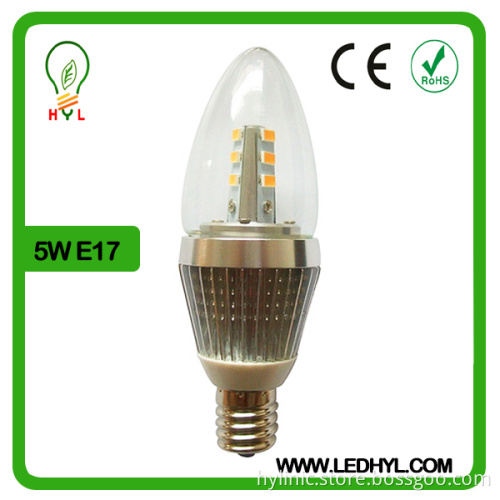 Warm white 5w high quality E17 led tea light candle